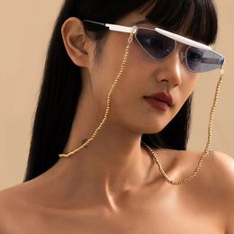 Punk Gold Colour Beaded Glasses Chain Eyeglass Lanyard Sunglasses Holder Necklace Eyewear Keeper Jewellery