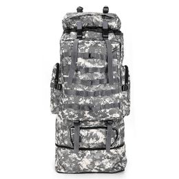 Hot 100L Large Capacity Outdoor Mountaineering Backpack Camping Hiking Military Molle Water-repellent Tactical Bag Adjustable Q0721