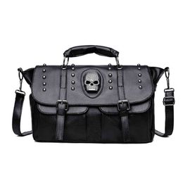 Omuz Çantaları Lüks Tasarımcı Çanta Kafa Bardaklar Kadınlar Müşteriler Moda Vintage Punk Stil Gürültü Yol Çift Çanta Crossbody 220119