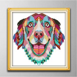 Colorful Hound home decor paintings ,Handmade Cross Stitch Craft Tools Embroidery Needlework sets counted print on canvas DMC 14CT /11CT