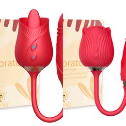 Nxy Vibrators Sex Rechargeable Silicone Rose Clitoral Suction Vibrator Toys for Woman Sucking Pump Women Sucker Tongue Lick Clit Stimulator 1220