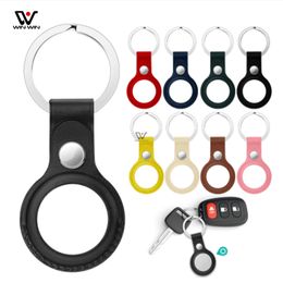 Luxury Straps Air Tags With Key Ring Leather Anti-lost Locator Tracker Protector Cover Case For Apple AirTags Fashion 2021