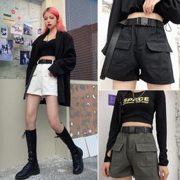 Harajuku Shorts 2021 Summer Korean High Waist Plus Size Casual Booty For Women Send Belt Tide Women's