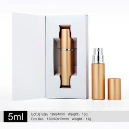 50Piece/Lot 5ml Aluminium Perfume Bottle With packaging boxes Atomizer empty perfume bottle