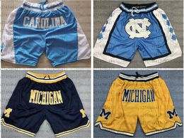 -Homens jerseys de basquete North Carolina State University 15 Carter 2 CarmeloAnthony Short Apenas Don de Shorts de Bolso de Michigan S-3XL
