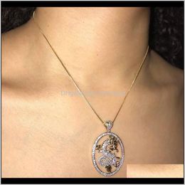 Necklaces & Pendants Drop Delivery 2021 Fashion Personality Gold Color Crystal Dragon Pendant Necklace For Women Lucky Jewelry Gifts U7Nsx