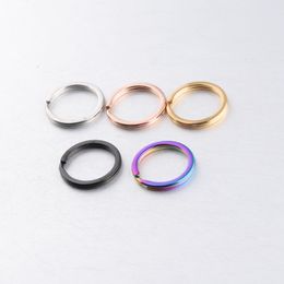 2x25mm Rainbow Round Circle Gold Silver Colour Keychains Metal Key Chain Ring Split Rings Unisex Keyring Keyfob holder Accessories DIY