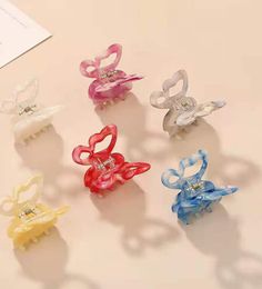 2021 Fashion Korea Cute Stereoscopic Resin Butterfly Colorful Sweet Head Clip Hairpin Hair Accessories For Women Girls