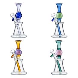 7 Inch Heady Glass Bong Straight Perc Hookahs With Ball Shape Water Pipes Oil Dab Rig N Holes Percolator Bowl Jiont 14mm Female