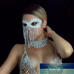 Fashion luxury Rhinestone tassel mask eye mask Jewellery women BLING crystal masquerade mask cover face accessories Jewellery Factory price expert design Quality