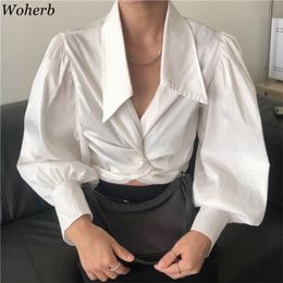 Elegant White Women Shirt Korean Chic Turn Down Collar Cross Knot Waist Blouses Office Lady Blusas Mujer De Moda 210519