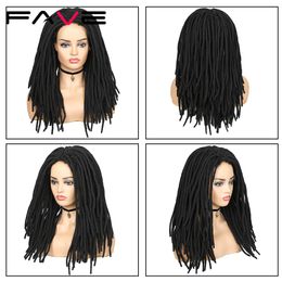 Long Dreadlock Synthetic Wig Black Colour Natural Looking Braiding Crochet Twist Wigs for American African Men/Womenfactory direct