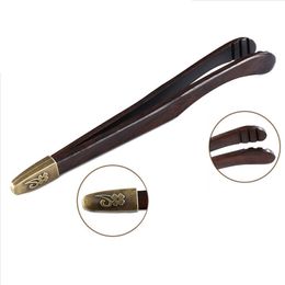 clephan High Quality Alloy Wooden Clip Tweezers Kitchen Salad Food Toast Tong Tweezer Bacon Sugar Ice Tea Utensil Teaware Accessories LX4591