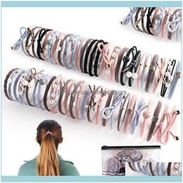 Aessories & Tools Products20Pcs/25Pcs/Set Hair Rope Set For Women Pearls Rubber Bands Girls Elastic Loops Tie Gums Aessories1 Drop Delivery