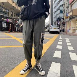 Men Korean Fashions Harem Pants Wide Leg Joggers 2021 Mens Black Loose Japan Sweatpants Style Straight Pants Trousers Y0927