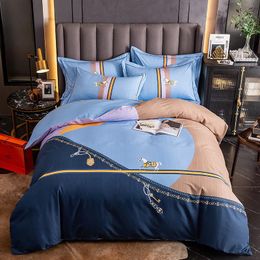 Bedding Sets High-quality Double-sided Large Version Of Ecological Pure Cotton Thick Four-piece Duvet Cover Kit 220*240