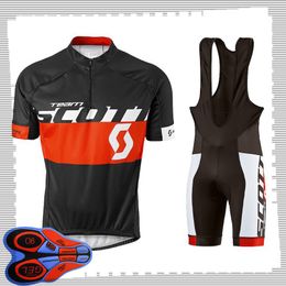 SCOTT team Cycling Short Sleeves jersey (bib) shorts sets Mens Summer Breathable Road bicycle clothing MTB bike Outfits Sports Uniform Y210414162