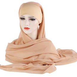 Sciarpe malaysia grigio rosa viola chiffon sciarpa perla bolla musulmana hijab pianura tinta unita color scialle testa wrap foulard scialli
