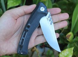 Special Offer Flipper Folding Knife D2 Stone Wash Blade Black G10 + Stainless Steel Handle Ball Bearing Fast Open EDC Pocket Knives