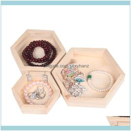 Packaging & Jewelrywooden Necklace Jewelry Display Tray Case Holder Rack Hexagon Storage Box Pouches, Bags Drop Delivery 2021 9Qbzc