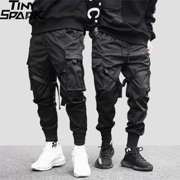 Men's Hip Hop Cargo Pants with Pockets - Harajuku Style Joggers, HipHop Swag, Ribbion Harem Pants - Fashionable and Casual mens black combat trousers (211013)