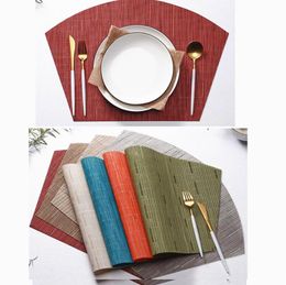 Placemat Table Mat PVC Waterproof Heat Insulation Non-Slip Tableware Pad Washable Bowl Cup Coaster Decoration Mats for Kitchen