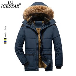 UAICESTAR Brand Fur Collar Winter Jacket Men Fashion Casual Warm Men Parka Coat Large Size Clothing Windproof Hooded Men Jackets 210818