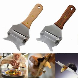 Stainless Steel Tool Truffle Cutter Chocolate Planer Fork-shaped Cheese Planer Tooth-shaped Planter Wooden Handle Kitchen