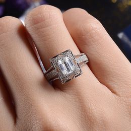 Women Girl Big Crystal Zircon Ring Wedding Jewellery Gift for Love Fashion Jewellery Accessories Size 6-10