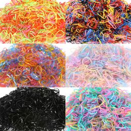 1000PCS Cute Girls Colourful Rings Disposable Rubber Gum For Ponytail Holder Elastic Bands Kids Hair Accessories