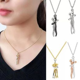 Pendant Necklaces 5Colors Love Hug Necklace Unisex Men Women Couple Valentine'S Day Gifts Wedding Jewellery Gift