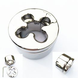 3 Size Cockrings Testicle Lock Rings Plum Blossom Hole Modular Scrotum Pendants Stainless Steel Scrotal Ring Sex Toys for Men BB354
