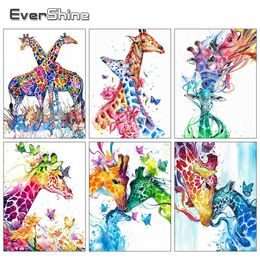 Evershine 5D DIY Painting Cross Stitch Animal Diamond Embroidery Giraffe Picture Of Rhinestones Home Decoration
