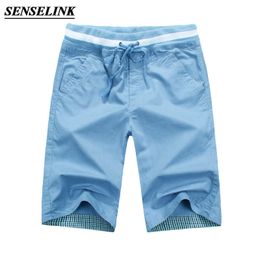 Summer Solid Colour Casual Shorts Men Fashion Loose Beach Pants 's Cotton Big Size Overalls M-4Xl 210714