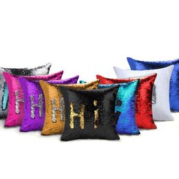 Sequin Throw Pillow Cover Case Magical Colour Changing Home Decor Sofa Cushions Cushion/Decorative