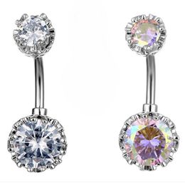 YYJFF D1039 Zircon Belly Navel Ring Clear Colours