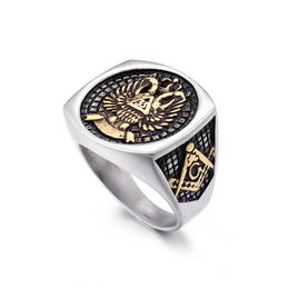 316 stainless steel 33 masonic rings with eagle wings up 33rd Degree Freemason Jewellery for Scottish Rite Valleys