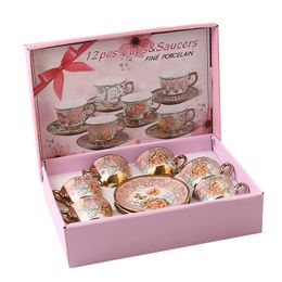 afternoon tea plate Canada - China ceramics coffee cup set ceramic dish British afternoon tea creative variety of high-grade cups 50-100ml with color box