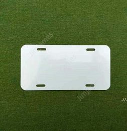 Sublimation Aluminum License Plate Blank White Aluminium Sheet DIY thermal transfer advertising plates custom 15*30cm 4holes DAJ140