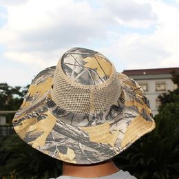 Camouflage Boonie Bucket Hats Hunting Outdoor Hiking Fishing Sun Protector Mesh Fisherman Cap For Men Sports Caps
