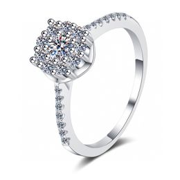 Passed Diamond Test Excellent Moissanite Gypsophila 925 Sterling Silver Perfect Cut 0.2Ct Gem Ring Fashion Teen Girls