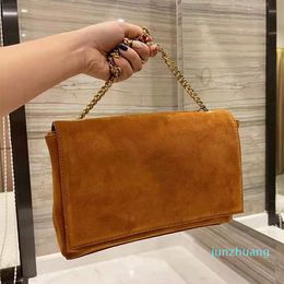 Designer- fashion designer women suede classic messenger bag genuine leather handbag lady high quality shoulder bag