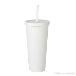 100psc 2OZ cups Matte Coloured Acrylic Tumblers with Lids and Straws Double Wall Plastic Resuable Tumbler