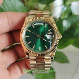 GM Factory Top Quality Watches 40mm Day-Date 18238 President Green Dail 18k Yellow Gold CAL.3255 Movement Mechanical Automatic Mens Watch Men's Wristwatches