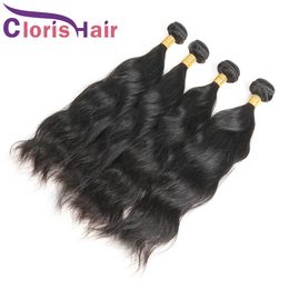 Thick Natural Wave Human Hair Weave Brazilian Virgin Weft 3 Bundles Wet And Wavy Sew In Extensions Full Cuticle Aligned Weaving 12-26Inch