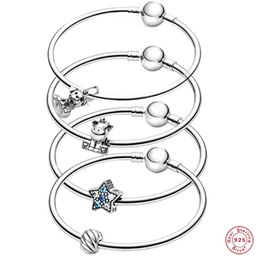 unicorn women UK - Mc 2021 Fashion Jewelry Accessories 925 Sterling Silver Bracelets for Women Star Dog Unicorn Striped Circle Beads Fit Pandora