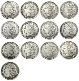 US 13pcs Morgan Dollars 1878-1893 "CC" Different Dates Mintmark craft Silver Plated Copy Coins metal dies manufacturing factory Price