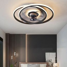 Ventilatore da soffitto nordico con luce - Ventilatore silenzioso senza pale per camera da letto - Apparecchio di illuminazione per interni con telecomando - Design moderno ed elegante