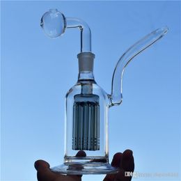 18mm female Glass bongs new design 8 arm tree perc honeycomb cage percolator thick base water ashcatcher bong with oil pot and bowl 2 style