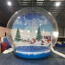 Customised Backdrop Snow Globe For Advertising Christmas Yard Inflatable Snow Globe Photo Booth Human Inside Transparent Bubble Dome Halloween Decoration